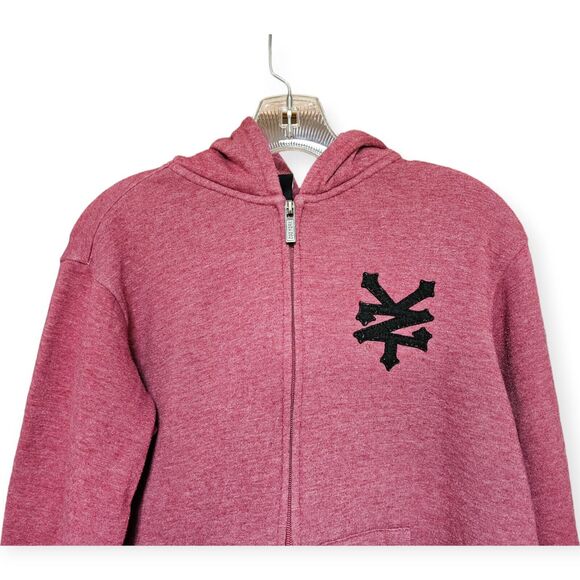 Boys Maroon Large Zoo‎ York Zip up Hoodie Shell 60% Cotton 40% Polyester - Picture 5 of 8